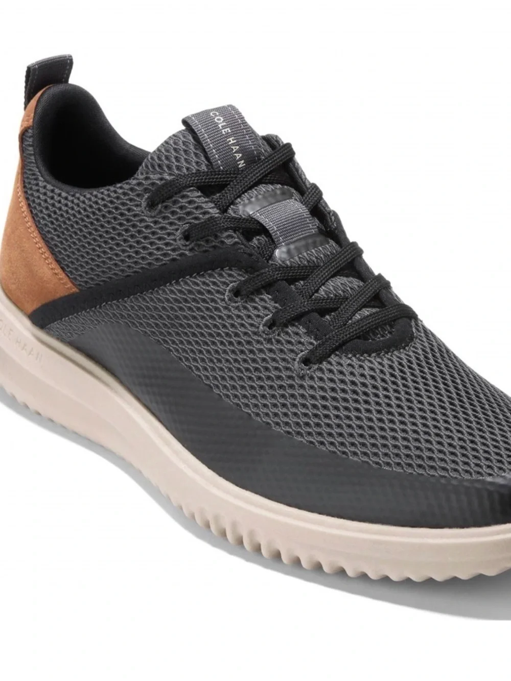 Cole Haan Grand AtlanticLace Up Sneakers C34651 SZ 9 Gray Mesh Upper Suede Backs